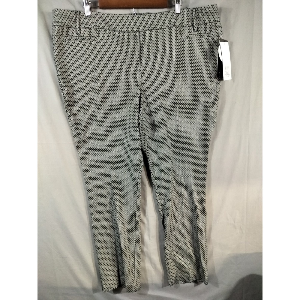 Rekucci Dress Pants Women 24W NEW Black White Bubble Geometric Tummy Control